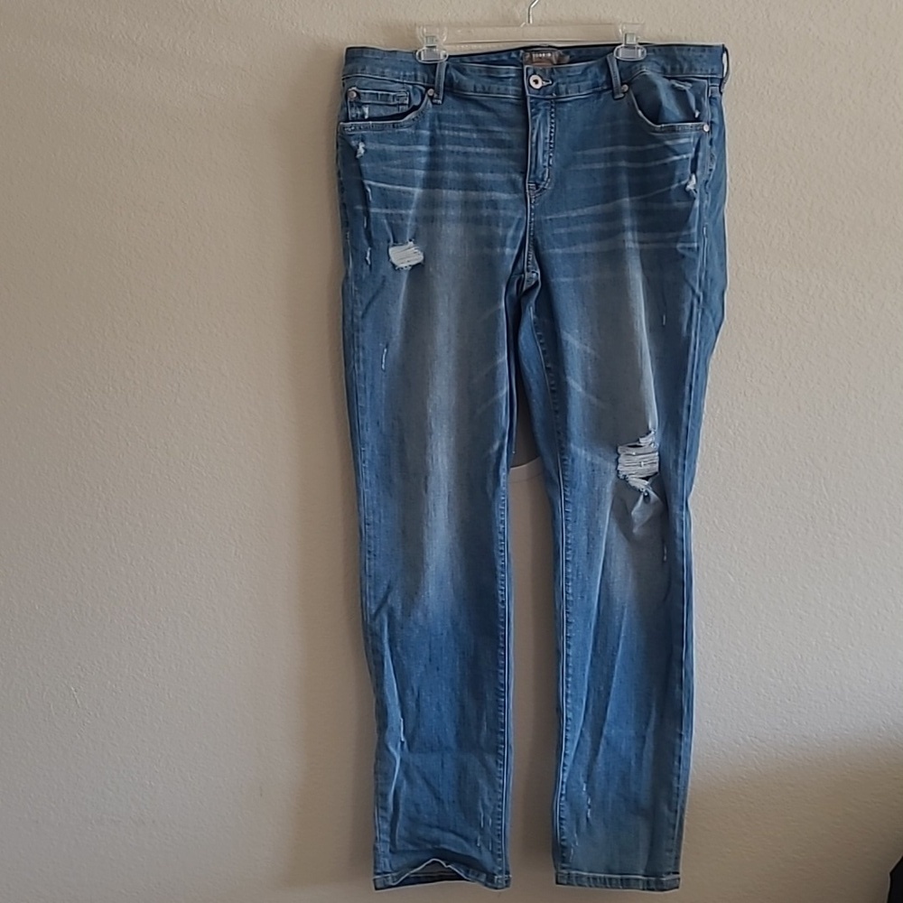 Torrid Blue Ripped/Distressed Boyfriend Jeans Size 20XT